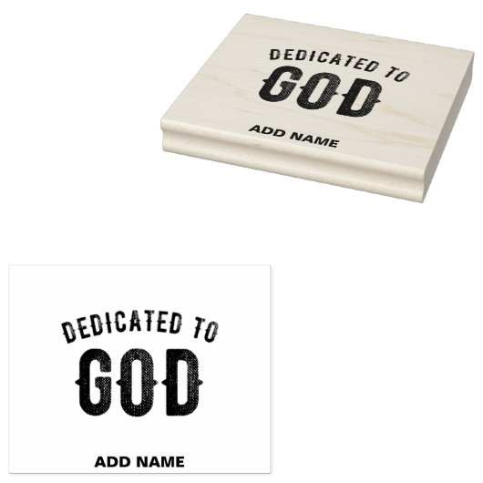 DEDICATED TO GOD COOL  BLACK TEKST RUBBERSTEMPEL (Gestempeld)