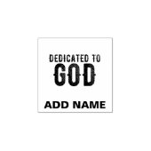 DEDICATED TO GOD  COOL BLACK TEKST RUBBERSTEMPEL (Afrduk)