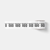 DEDICATED TO GOD COOL BLACK TEKST SATIJNEN LINT (Voorkant)