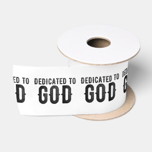 DEDICATED TO GOD COOL BLACK TEKST SATIJNEN LINT
