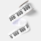 DEDICATED TO GOD COOL BLACK TEKST SATIJNEN LINT (Achterkant)