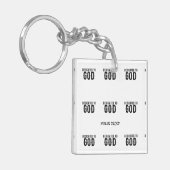 DEDICATED TO GOD  COOL BLACK TEKST SLEUTELHANGER (Voorkant Links)