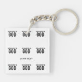 DEDICATED TO GOD  COOL BLACK TEKST SLEUTELHANGER (Achterkant)