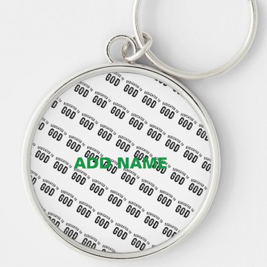 DEDICATED TO GOD COOL  BLACK TEKST SLEUTELHANGER (Voorkant)