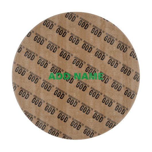 DEDICATED TO GOD COOL BLACK TEKST SNIJPLANK (Voorkant)