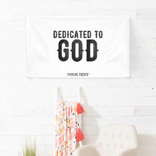 DEDICATED TO GOD COOL BLACK TEKST SPANDOEK (Insitu)