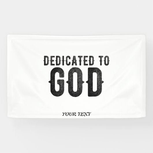 DEDICATED TO GOD  COOL BLACK TEKST SPANDOEK (Horizontaal)