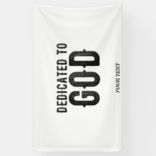 DEDICATED TO GOD  COOL BLACK TEKST SPANDOEK (Verticaal)