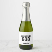 DEDICATED TO GOD  COOL BLACK TEKST SPARKLING WIJNETIKET (Voorkant)