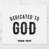 DEDICATED TO GOD COOL  BLACK TEKST SPARKLING WIJNETIKET (Enkel label)