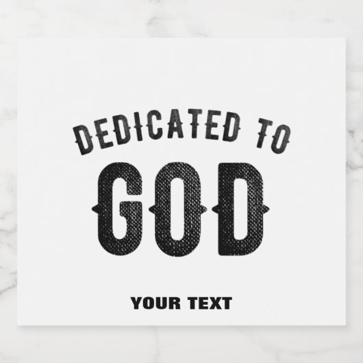 DEDICATED TO GOD COOL  BLACK TEKST SPARKLING WIJNETIKET (Enkel label)