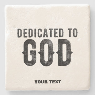 DEDICATED TO GOD COOL BLACK TEKST STENEN ONDERZETTER