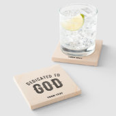 DEDICATED TO GOD COOL  BLACK TEKST STENEN ONDERZETTER (Zijkant)