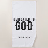 DEDICATED TO GOD COOL BLACK TEKST STRANDLAKEN (Voorkant)