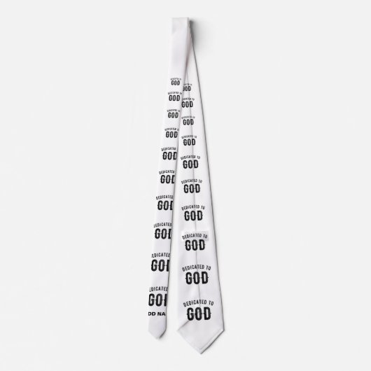DEDICATED TO GOD COOL  BLACK TEKST STROPDAS (Achterkant)
