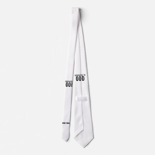 DEDICATED TO GOD COOL BLACK TEKST STROPDAS (Achterkant)