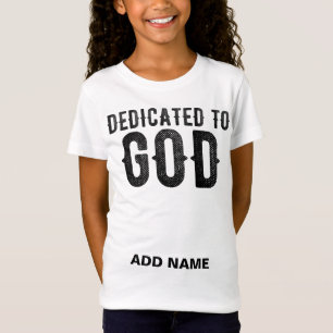 DEDICATED TO GOD COOL BLACK TEKST T-SHIRT