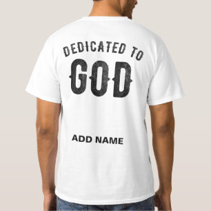 DEDICATED TO GOD COOL BLACK TEKST T-SHIRT