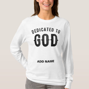 DEDICATED TO GOD COOL  BLACK TEKST T-SHIRT