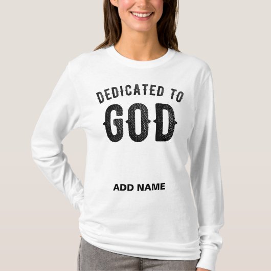DEDICATED TO GOD COOL  BLACK TEKST T-SHIRT (Voorkant)