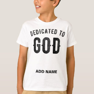 DEDICATED TO GOD COOL  BLACK TEKST T-SHIRT