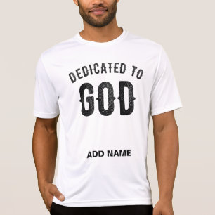 DEDICATED TO GOD COOL  BLACK TEKST T-SHIRT