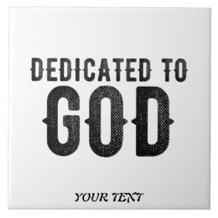 DEDICATED TO GOD COOL BLACK TEKST TEGELTJE