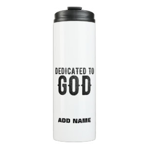 DEDICATED TO GOD  COOL BLACK TEKST THERMOSBEKER