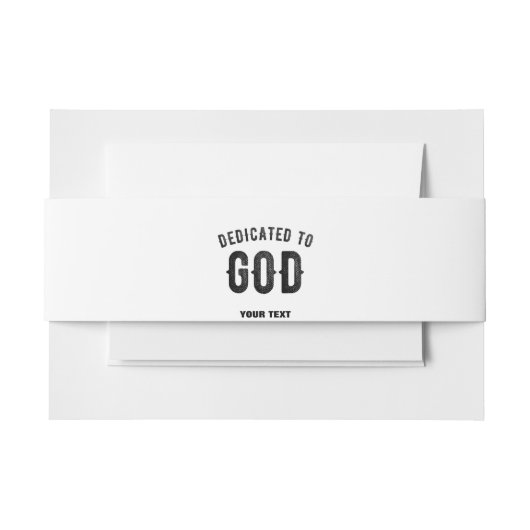 DEDICATED TO GOD COOL BLACK TEKST UITNODIGINGEN WIKKEL (Voorkant Voorbeeld)