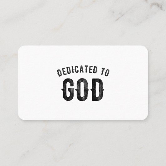 DEDICATED TO GOD COOL  BLACK TEKST VISITEKAARTJE (Achterkant)
