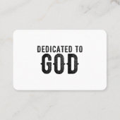 DEDICATED TO GOD COOL BLACK TEKST VISITEKAARTJE (Achterkant)