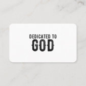 DEDICATED TO GOD  COOL BLACK TEKST VISITEKAARTJE (Achterkant)