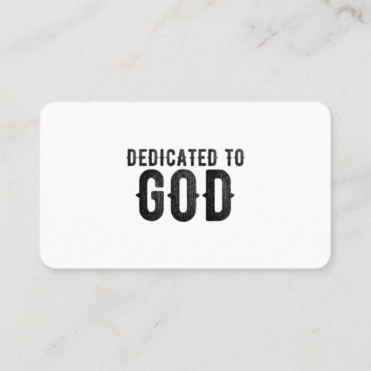 DEDICATED TO GOD  COOL BLACK TEKST VISITEKAARTJE (Achterkant)