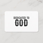 DEDICATED TO GOD  COOL BLACK TEKST VISITEKAARTJE (Achterkant)