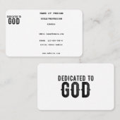 DEDICATED TO GOD  COOL BLACK TEKST VISITEKAARTJE (Voorkant / Achterkant)