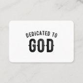 DEDICATED TO GOD COOL BLACK TEKST VISITEKAARTJE (Achterkant)
