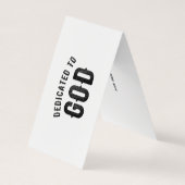 DEDICATED TO GOD COOL BLACK TEKST VISITEKAARTJE (Achterkant)