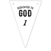 DEDICATED TO GOD COOL  BLACK TEKST VLAGGETJES (Eerste vlag)