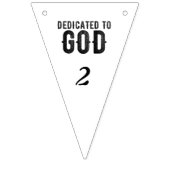 DEDICATED TO GOD  COOL BLACK TEKST VLAGGETJES (Tweede vlag)