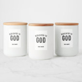 DEDICATED TO GOD COOL BLACK TEKST VOEDSELCONTAINER ETIKET (Flessen)