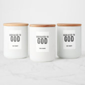 DEDICATED TO GOD  COOL BLACK TEKST VOEDSELCONTAINER ETIKET (Flessen)