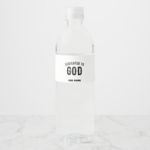 DEDICATED TO GOD COOL  BLACK TEKST WATERFLES ETIKET