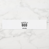 DEDICATED TO GOD COOL  BLACK TEKST WATERFLES ETIKET (Enkel label)