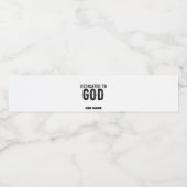 DEDICATED TO GOD COOL BLACK TEKST WATERFLES ETIKET (Enkel label)