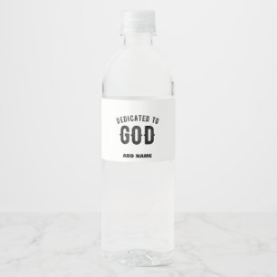 DEDICATED TO GOD COOL  BLACK TEKST WATERFLES ETIKET