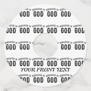 DEDICATED TO GOD COOL  BLACK TEKST WIJNGLASLABEL