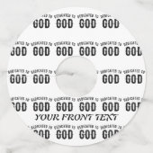 DEDICATED TO GOD COOL BLACK TEKST WIJNGLASLABEL (Voorkant)