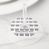 DEDICATED TO GOD COOL  BLACK TEKST WIJNGLASLABEL (Dichtbij)