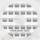 DEDICATED TO GOD COOL  BLACK TEKST WIJNGLASLABEL (Achterkant)