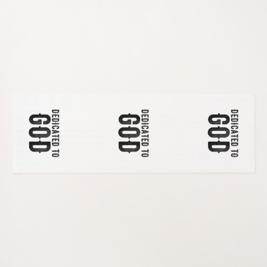 DEDICATED TO GOD  COOL BLACK TEKST YOGAMAT (Achterkant (horizontaal))